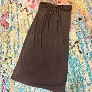 Charcoal gray strapless J Crew dress